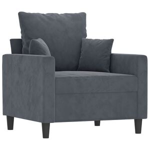 vidaXL Fauteuil Gris fonc&eacute; 60 cm Velours
