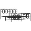 vidaXL Cadre de lit métal sans matelas avec pied de lit noir 150x200cm
