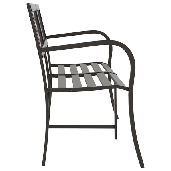 vidaXL Banc double de jardin 246 cm Noir Acier
