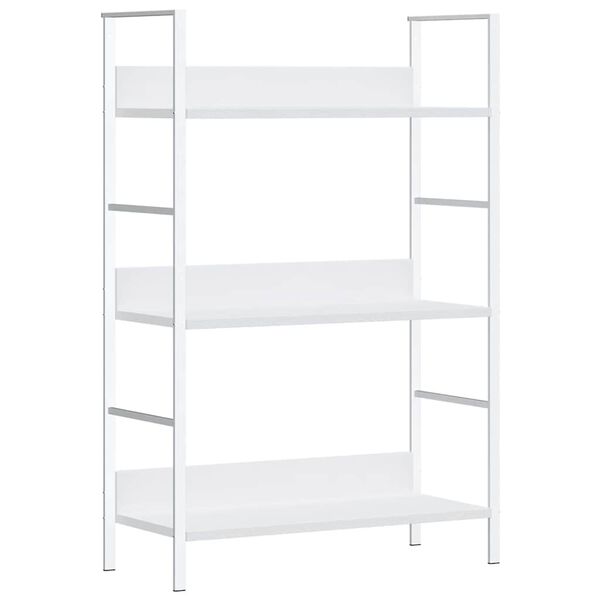 vidaXL Biblioth&egrave;que &agrave; 3 niveaux blanc 60x27,6x90,5cm bois d'ing&eacute;nierie