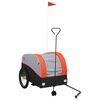 vidaXL Remorque de v&eacute;lo noir et orange 45 kg fer