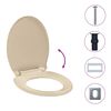 vidaXL Si&egrave;ge de toilette &agrave; fermeture en douceur Beige Ovale