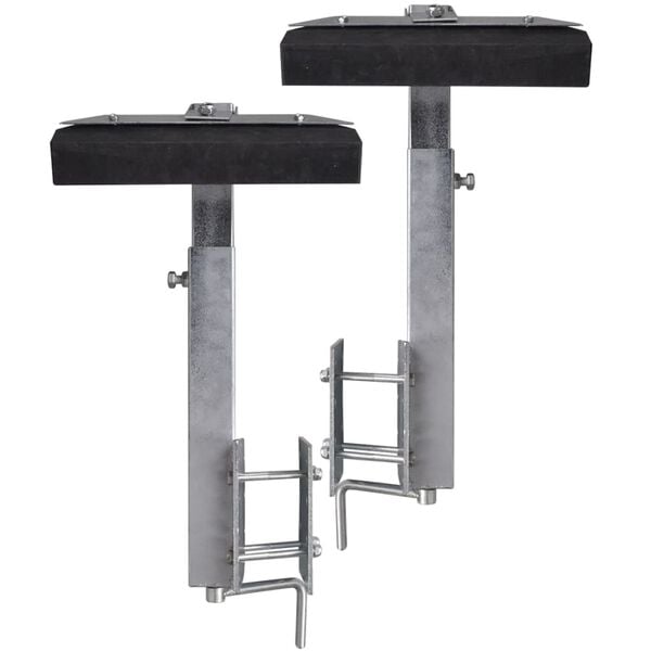 Set de 2 supports &agrave; barre inclinable 63 - 88 cm pour remorque &agrave; bateau