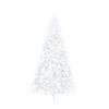 vidaXL Sapin de Noël artificiel pré-éclairé moitié/support blanc 210cm