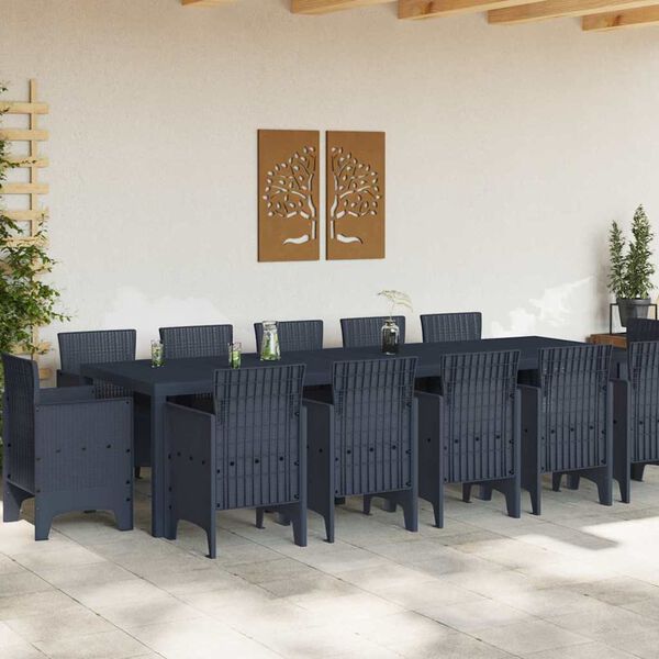 vidaXL Ensemble de salle à manger pour jardin 13 pcs Anthracite