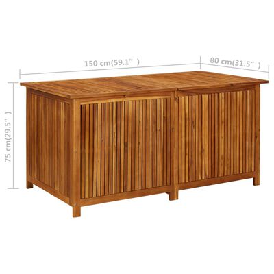 vidaXL Boîte de rangement de jardin 150x80x75 cm Bois d'acacia solide