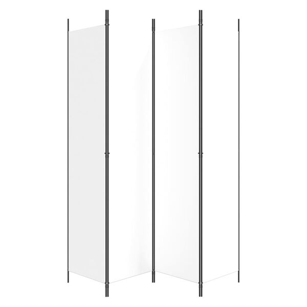 vidaXL Cloison de s&eacute;paration 4 panneaux Blanc 200x220 cm Tissu