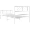 vidaXL Cadre de lit m&eacute;tal sans matelas et pied de lit blanc 100x200 cm