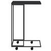 vidaXL Table d'appoint avec roues Noir 40x30x63,5 cm Bois d'ingénierie