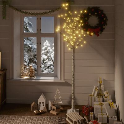 vidaXL Sapin de Noël 200 LED blanc chaud Saule 1,8 m Int/Ext