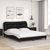 vidaXL Cadre de lit sans matelas Hvar noir et blanc 152x203 cm similicuir