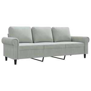 vidaXL Canap&eacute; &agrave; 3 places Gris clair 180 cm Velours