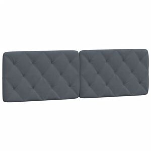 vidaXL Coussin de t&ecirc;te de lit gris fonc&eacute; 153 cm velours