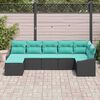 vidaXL Ensemble de canapé de jardin 8 pcs Noir et turquoise