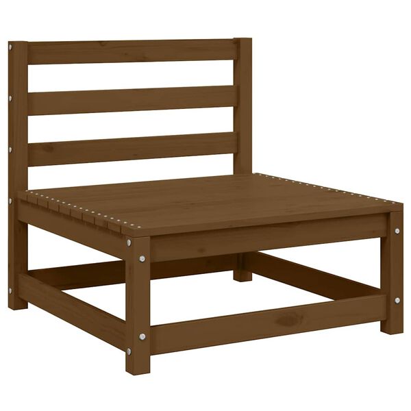 vidaXL Canap&eacute;s centraux de jardin 3 pcs marron miel bois de pin massif