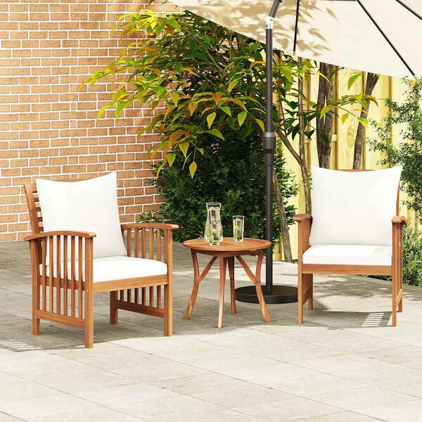 vidaXL Chaises de jardin avec coussins lot de 2 Bois d'acacia massif
