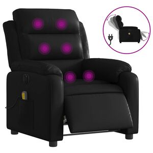 vidaXL Fauteuil inclinable de massage &eacute;lectrique noir similicuir
