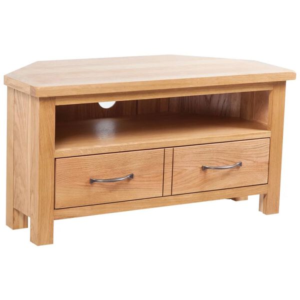vidaXL Meuble TV avec tiroir 88 x 42 x 46 cm Bois de ch&ecirc;ne solide
