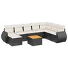 vidaXL Salon de jardin 9 pcs avec coussins noir r&eacute;sine tress&eacute;e