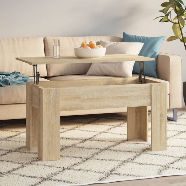 vidaXL Table basse chêne sonoma 101x49x52 cm bois d'ingénierie