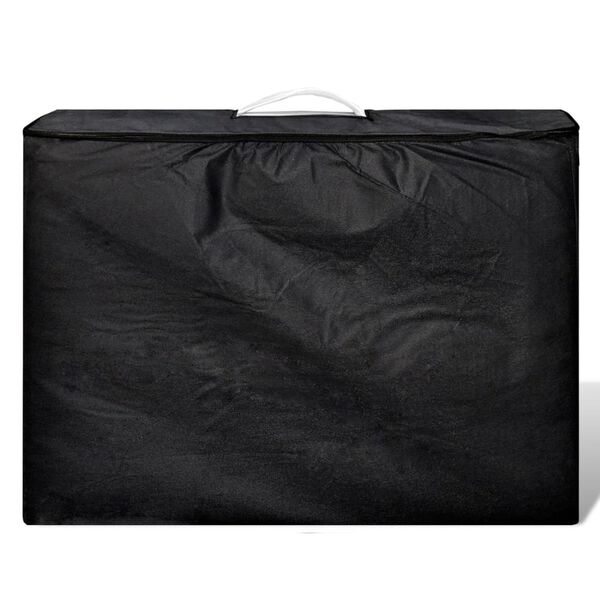 vidaXL Table de massage pliable Blanc crème 2 zones avec cadre en bois