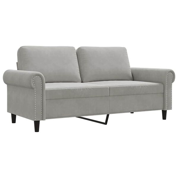vidaXL Canap&eacute; &agrave; 2 places Gris clair 140 cm Velours