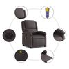 vidaXL Fauteuil de massage inclinable électrique marron foncé