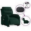 vidaXL Fauteuil inclinable de massage &eacute;lectrique vert fonc&eacute; velours