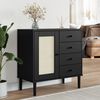 vidaXL Buffet SENJA aspect rotin noir 80x40x80 cm bois massif de pin
