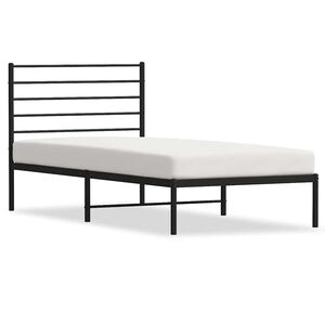 vidaXL Cadre de lit métal sans matelas avec tête de lit noir 100x190cm