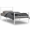 vidaXL Cadre de lit m&eacute;tal sans matelas et pied de lit blanc 100x200 cm