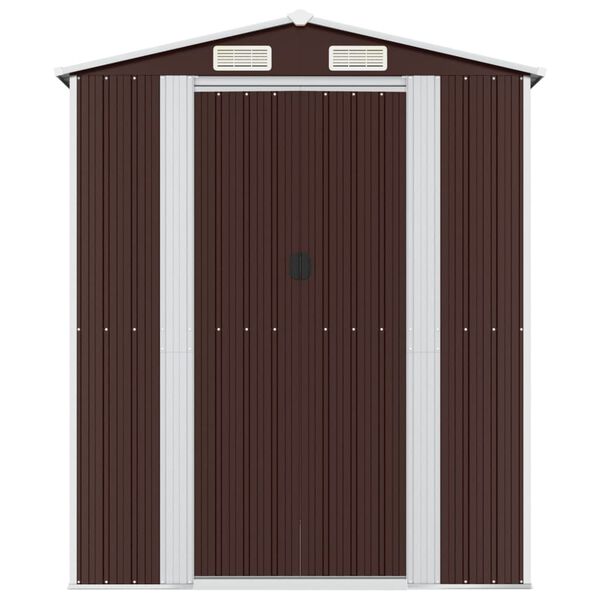 vidaXL Abri de jardin Marron fonc&eacute; 192x191x223 cm Acier galvanis&eacute;