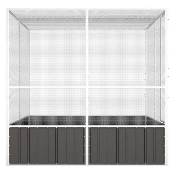 vidaXL Cage &agrave; oiseaux Anthracite 213,5x217,5x211,5 cm Acier galvanis&eacute;