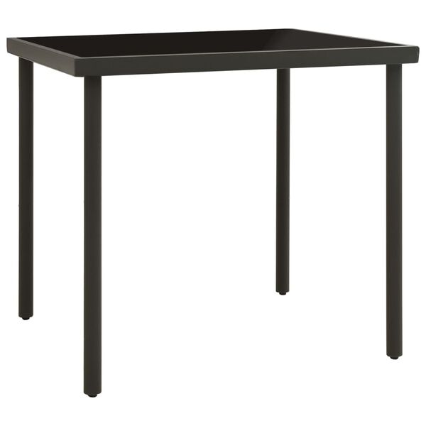 vidaXL Table &agrave; d&icirc;ner d'ext&eacute;rieur Anthracite 80x80x72 cm Verre et acier