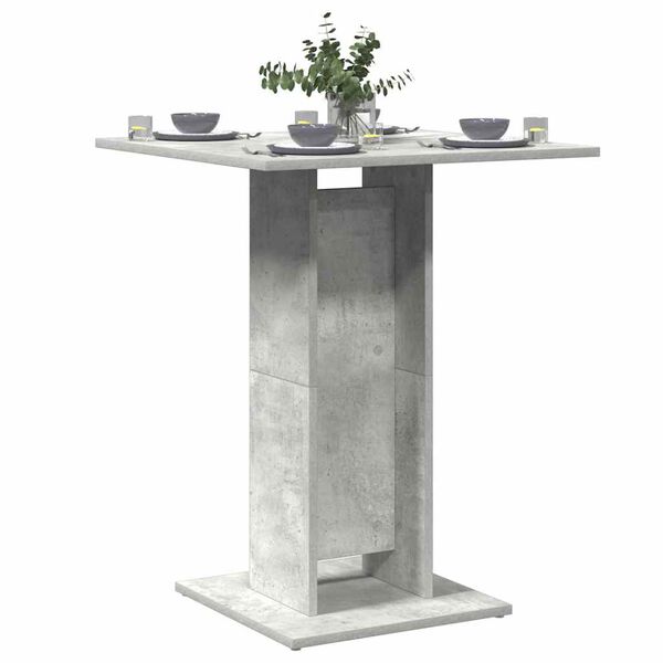 vidaXL Table de bistro Gris b&eacute;ton 60x60x75 cm Bois d'ing&eacute;nierie