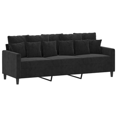 vidaXL Ensemble de canapés 2 pcs avec coussins Noir Velours