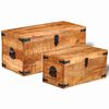 vidaXL Coffre de rangement 2 pcs Bois de manguier brut