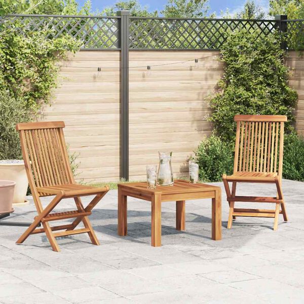vidaXL Chaises pliables de jardin lot de 2 Bois de teck solide