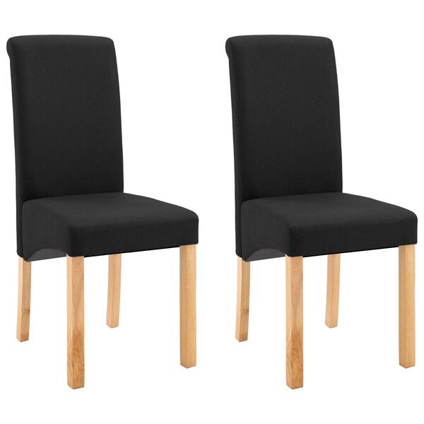 vidaXL Chaises à manger lot de 2 noir tissu