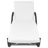 vidaXL Chaise longue avec coussin et table R&eacute;sine tress&eacute;e Noir