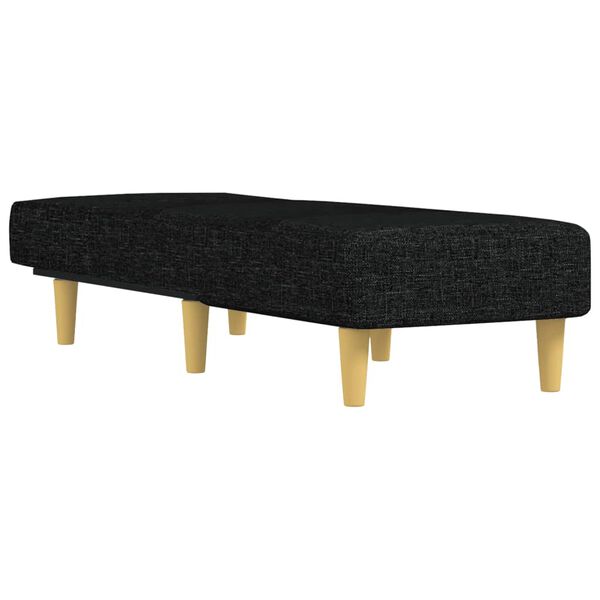 vidaXL Chaise longue noir tissu