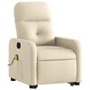 vidaXL Fauteuil inclinable de massage crème tissu