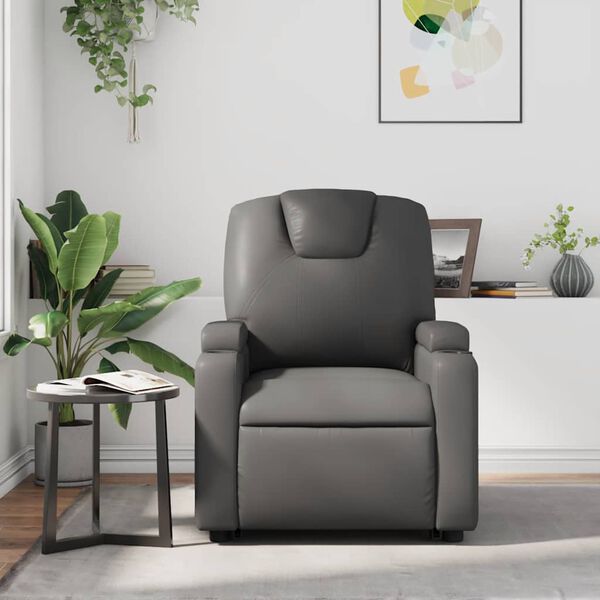 vidaXL Fauteuil inclinable Gris Similicuir