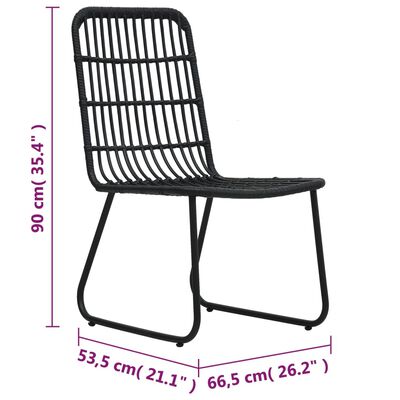 vidaXL Chaises de jardin lot de 2 Résine tressée Noir