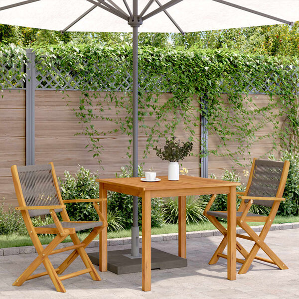 vidaXL Chaises de jardin lot de 2 gris bois d'acacia et polypropyl&egrave;ne