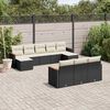 vidaXL Salon de jardin 10 pcs avec coussins noir r&eacute;sine tress&eacute;e