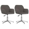 vidaXL Chaises pivotantes &agrave; manger lot de 2 Gris fonc&eacute; Tissu