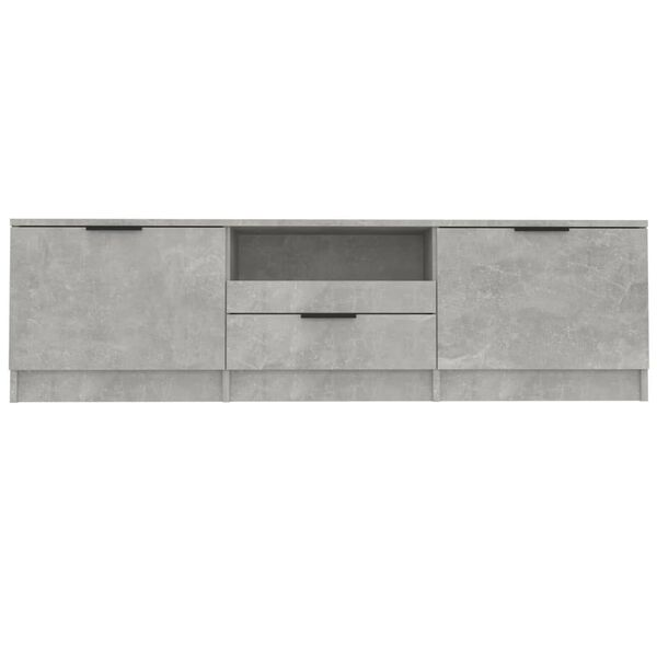 vidaXL Meuble TV gris b&eacute;ton 140x35x40 cm bois d'ing&eacute;nierie