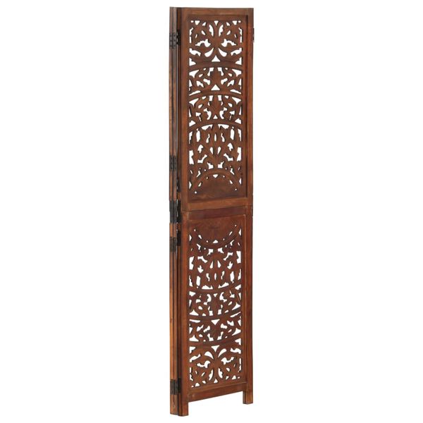 vidaXL Cloison de s&eacute;paration 3 panneaux Marron 120x165cm Bois manguier
