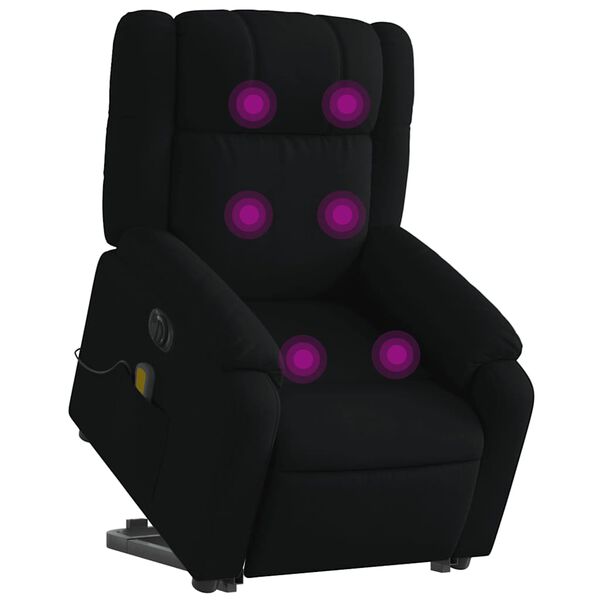 vidaXL Fauteuil inclinable de massage &eacute;lectrique noir tissu